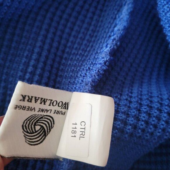 Saint James Blue Waffle Knit Jacket With Buckle Closures Size 6 - Picture 8 of 9